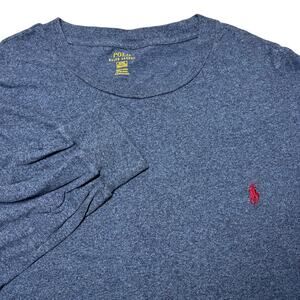 Polo Ralph Lauren Long Sleeve‎ T-Shirt Men’s XLT Heathered Blue Tall Fit Preppy